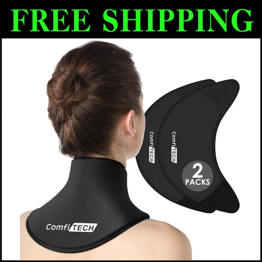 Flexible Gel Neck Ice Pack Wrap - Convenient Cooling Pads for Neck & Shoulders
