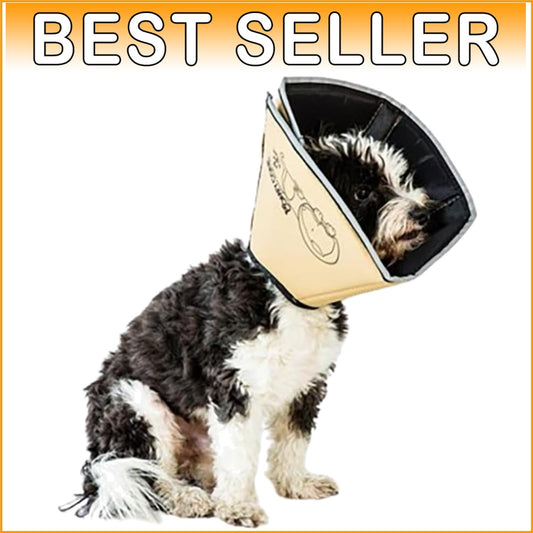 Large Tan E-Collar for Pets - Adjustable Soft Cone for Recovery and Safety