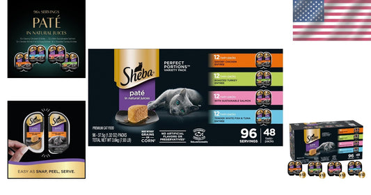 48-Count Perfect Portions Paté Wet Cat Food Variety Pack - Grain-Free & Gourmet