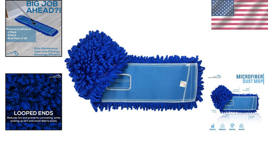 Durable 36 Inch Microfiber Dust Mops - 12 Pack, Ideal for Schools and Warehouses