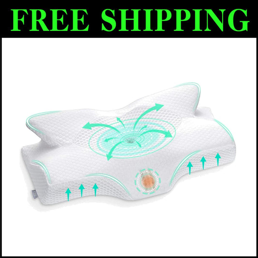 Breathable Removable Cover Memory Foam Pillow - Soft & Supportive Sleep Comfort