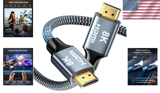 40ft 8K HDMI 2.1 Cable with 48Gbps Speed - Ideal for Gaming & Home Theater