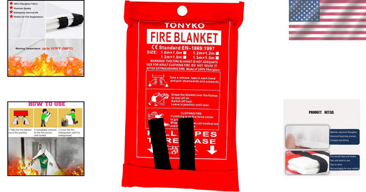 Flame Resistant Emergency Blanket - 78.7" Square Design for Ultimate Protection
