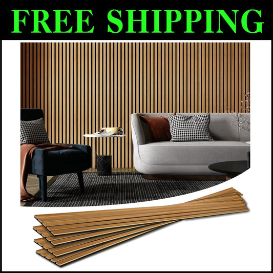 Eco-Friendly 4-Piece Acoustic Wood Slat Panels for Enhanced Home Aesthetics