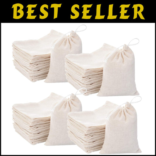 Reusable 3x4 Inch Cotton Drawstring Gift Bags - Pack of 400 for Weddings & More