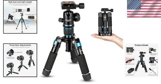 Compact 20"/51cm Mini Tripod with 360° Ball Head & Quick Release for Cameras