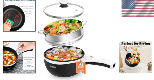 Electric Hot Pot with Steam Function & Over-Heat Protection - Perfect for Dorms