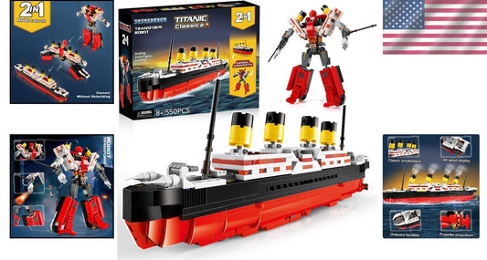 Authentic Titanic Ship and Robot Transformation Set - Perfect Gift for Ages 8+