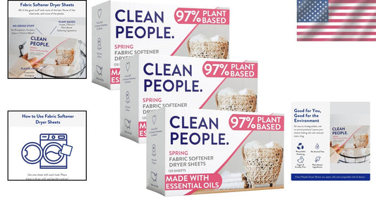 Eco-Conscious Fabric Softener Sheets - 360 Vegan Sheets for Softness & Freshness