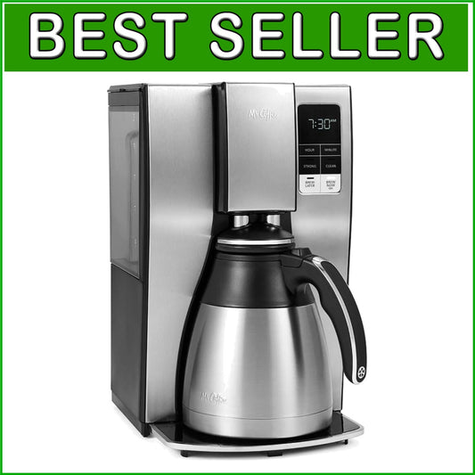 Fast-Brew 10-Cup Coffee Maker with Reusable Filter - Ideal for Strong Brews