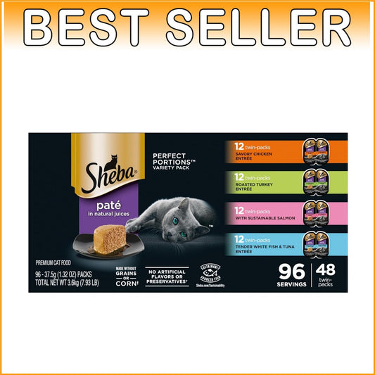 48-Count Perfect Portions Paté Wet Cat Food Variety Pack - Grain-Free & Gourmet