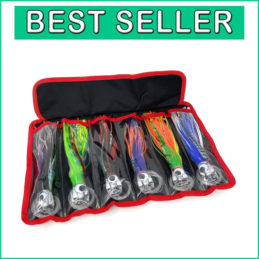 9-Inch Fishing Trolling Lures, 6 Mixed Colors - Perfect for Big Game Fishing