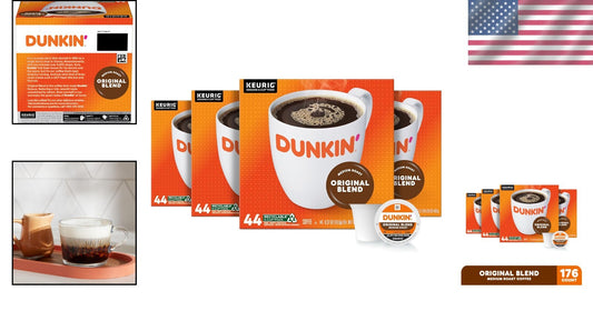 Dunkin' Original Blend Medium Roast Coffee - 176 K-Cup Pods for Quick Brewing