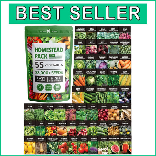 Diverse Collection of 55 Heirloom Vegetable Seeds – Sustainable Gardening Gift