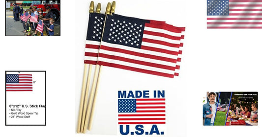 Lightweight 24-Pack of Handheld American Flags for Celebrations & Memorials