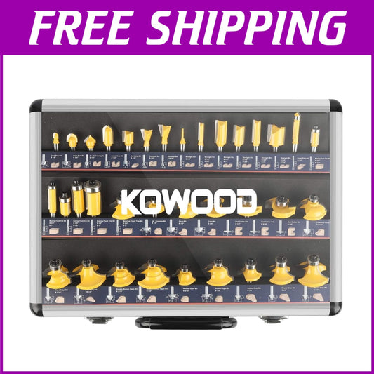 35-Piece Universal Router Bits Set with Carry Case for Woodworking Projects