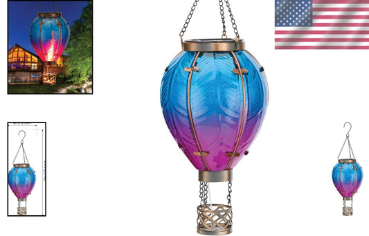 Enchanting Solar Hot Air Balloon Lantern - Multi-Colored Outdoor Decor Light