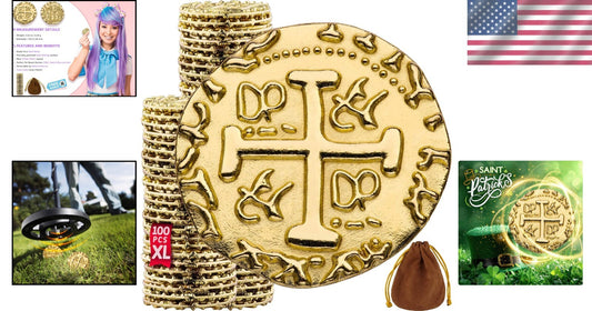 Authentic Gold Pirate Doubloons - 1.18 Inch Coins for Games and Celebrations