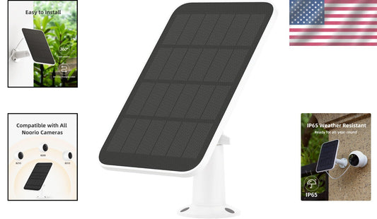 3W Outdoor Solar Battery Charger for Wireless Security Cameras - IP65 Waterproof