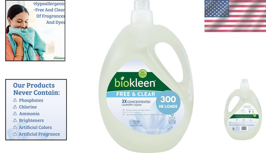 Concentrated Eco-Friendly Laundry Detergent - 300 Loads of Hypoallergenic Power