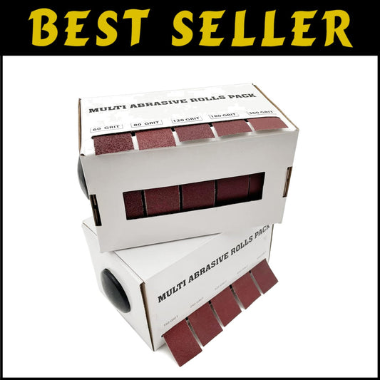 Comprehensive 10-Roll Emery Cloth Set with Dispenser for Metal, Wood, and More