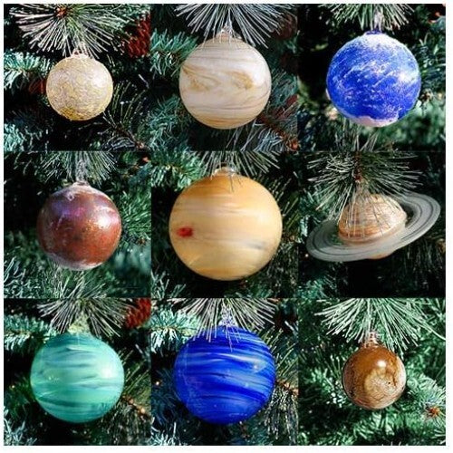 Heirloom Quality Blown Glass Solar System Ornaments - Perfect for Decorations