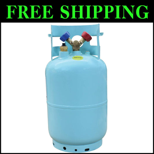 Blue Powder Coated Refrigerant Recovery Cylinder - 30 lb with 1/2" ACME Fittings