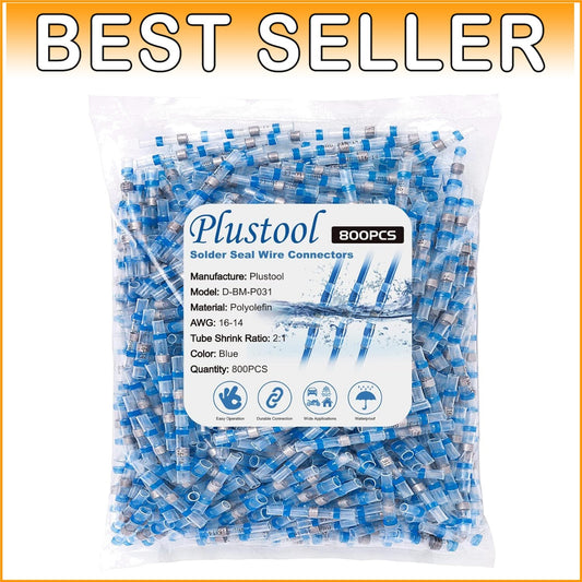 800PCS Blue Solder Seal Wire Connectors - Marine Grade Waterproof Insulation