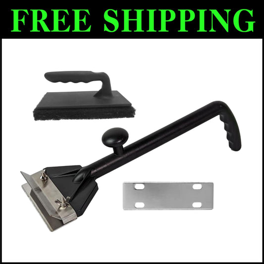 Ergonomic Griddle Scraper with Interchangeable Blades for Commercial & Home Use
