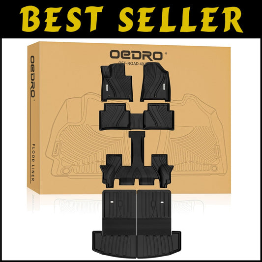 Durable All-Weather Floor Mats with Backrest Protector for Hyundai Santa Fe