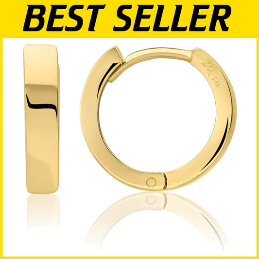Stunning 14K Gold Huggie Hoop Earrings - Minimalist Style for Everyday Wear
