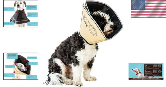 Large Tan E-Collar for Pets - Adjustable Soft Cone for Recovery and Safety