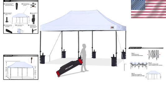 Heavy-Duty 10x20 Canopy Tent with UV Protection - Ideal for Festivals & Parties