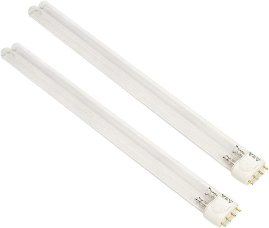 2-Pack 55W UV-C Light Bulbs - Plastic 2G11 Base for Air Purifiers and Aquariums