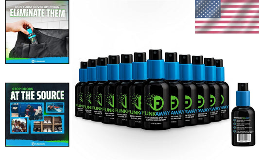 Extreme Odor Eliminator Spray, Fresh Scent, TSA Compliant Travel Mini, 12 Pack