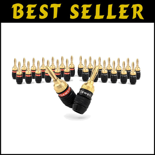 14 Pairs Gold Plated Banana Plugs - Quick Connect for Superior Sound Quality