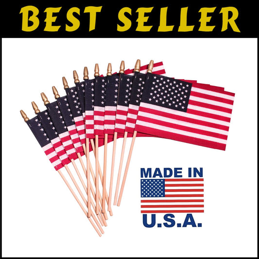 Durable 4"x6" American Flags on Stick - Perfect for Independence & Memorial Days