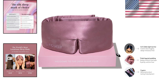 Award-Winning Padded Silk Sleep Mask in Damask Rose - Indulge in Luxurious Sleep