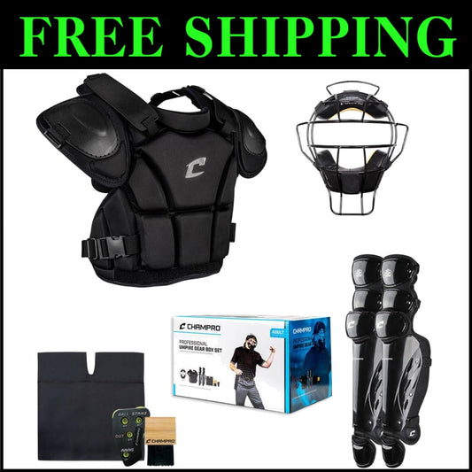 Durable Black Umpire Kit: Essential Gear for Professional Baseball & Softball