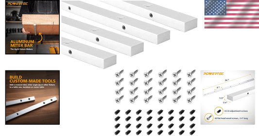 Aluminum 24" Miter Bar with Countersunk Holes - Versatile 4PK for Woodworking
