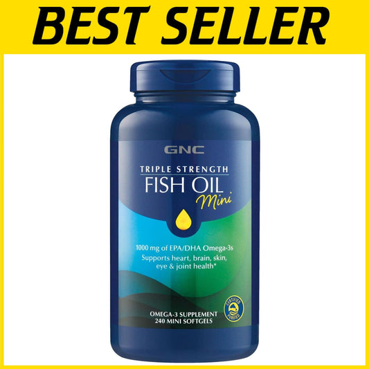 240 Mini Softgels Triple Strength Fish Oil - 1000mg Omega-3 for Heart & Eyes