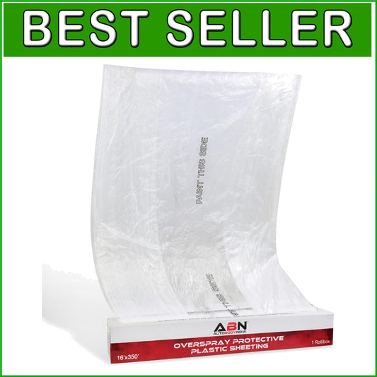 Clear Plastic Sheeting 10 Micron 16 x 350 ft - Premium Automotive Masking Film