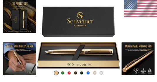 Stylish Gold Ballpoint Pen with Schmidt Black Refill - Sophisticated Design