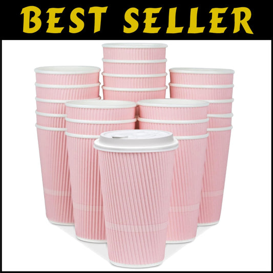 Elegant Pink 16 oz To-Go Coffee Cups - Leak-Proof & Stylish 80 Cup Pack