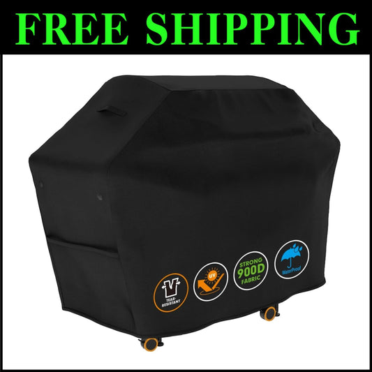 Ergonomic Heavy Duty BBQ Cover 65x30x46 - Secure Fit with Lifetime Warranty