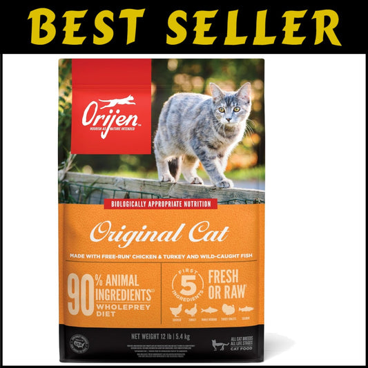 Original Cat Food 12lb - Grain-Free Dry Kibble for Healthy Shine and Digestion