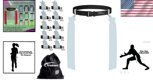 Heavy-Duty Flag Football Set for 10 Players - Includes Red and Yellow Flags