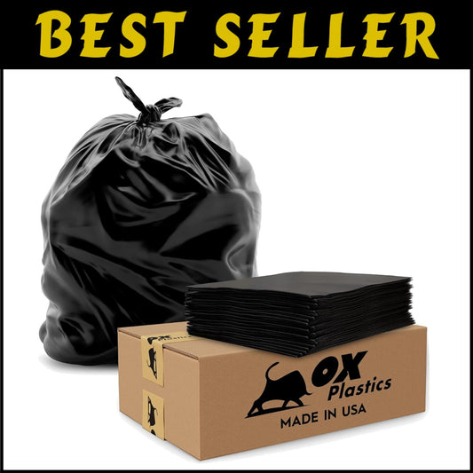 60-Gallon Heavy-Duty Trash Bags - 100 Count, Tear-Resistant & Leak-Proof