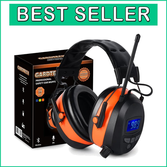 Bluetooth 5.0 Hearing Protection with FM Radio & NRR 29dB - Perfect for Mowing