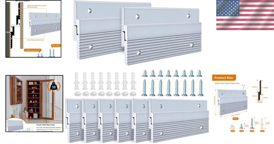 Aluminum French Cleat Hanger Set - Invisible Mounting for Artwork & Mirrors